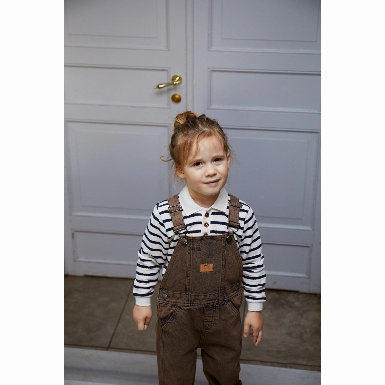 DoubleLayered Fabric Copenhagen Colors Navy/Cream Stripe Striped Pique Polo