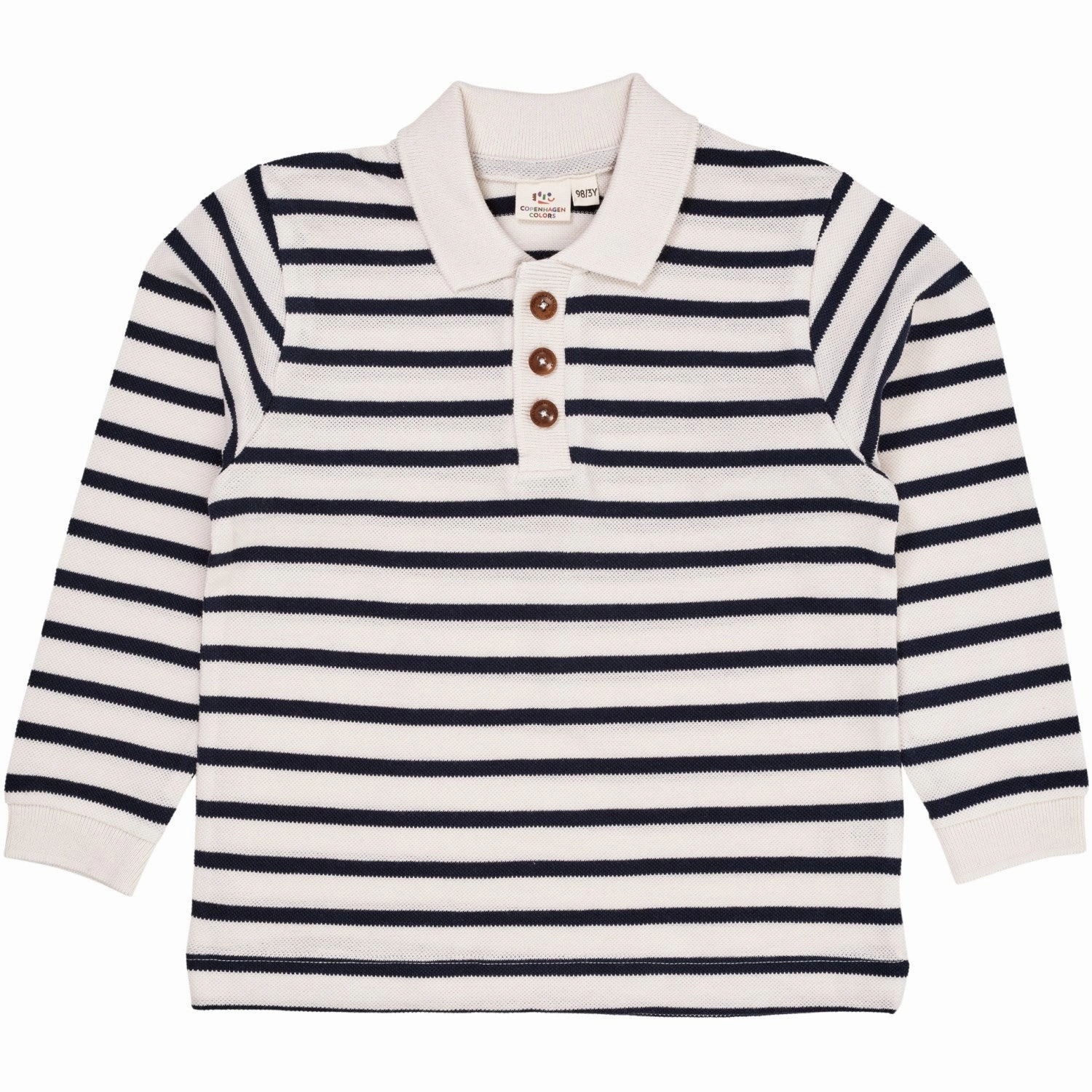 Business Lunch Copenhagen Colors Navy/Cream Stripe Striped Pique Polo