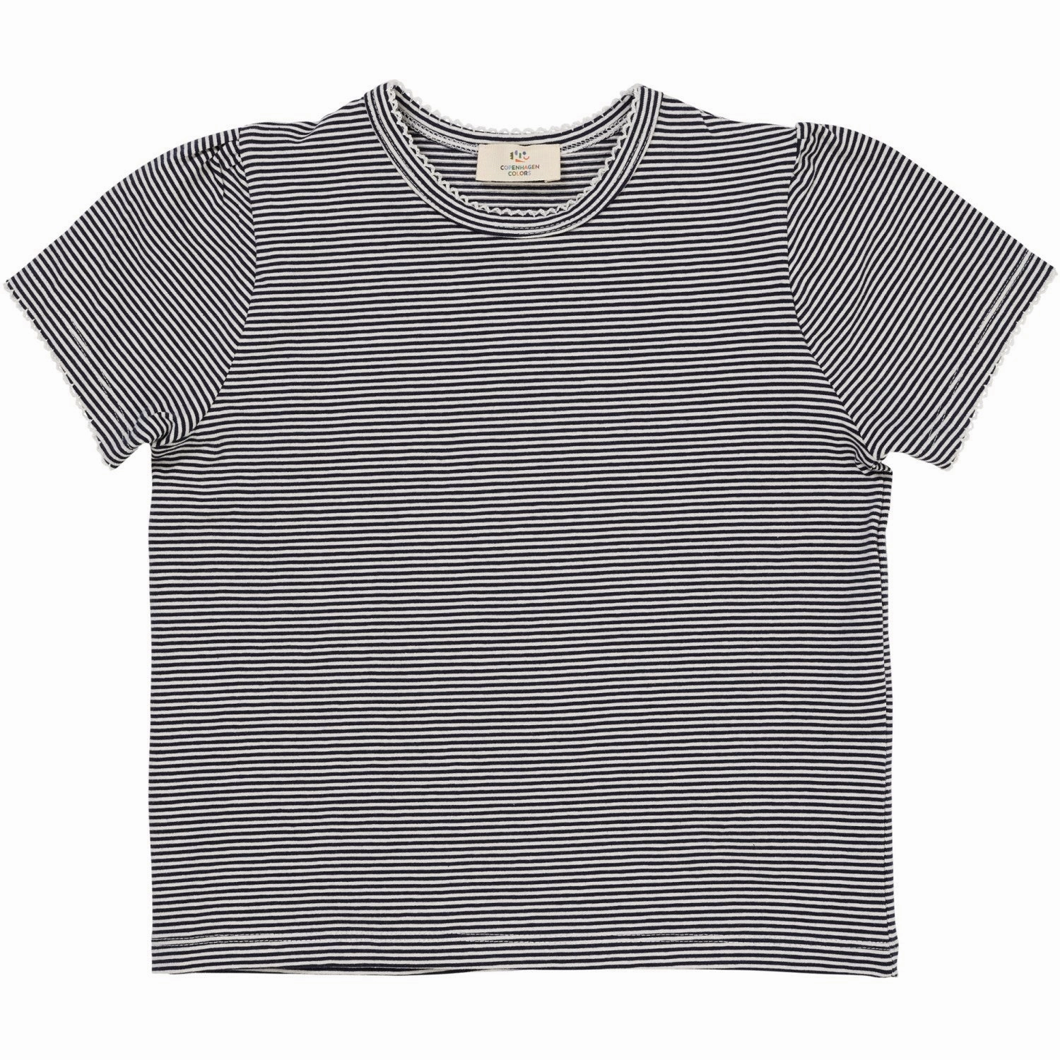 Trendy Fashion Urban Fashion COPENHAGEN COLORS Navy/Cream Stripe Striped T-Shirt