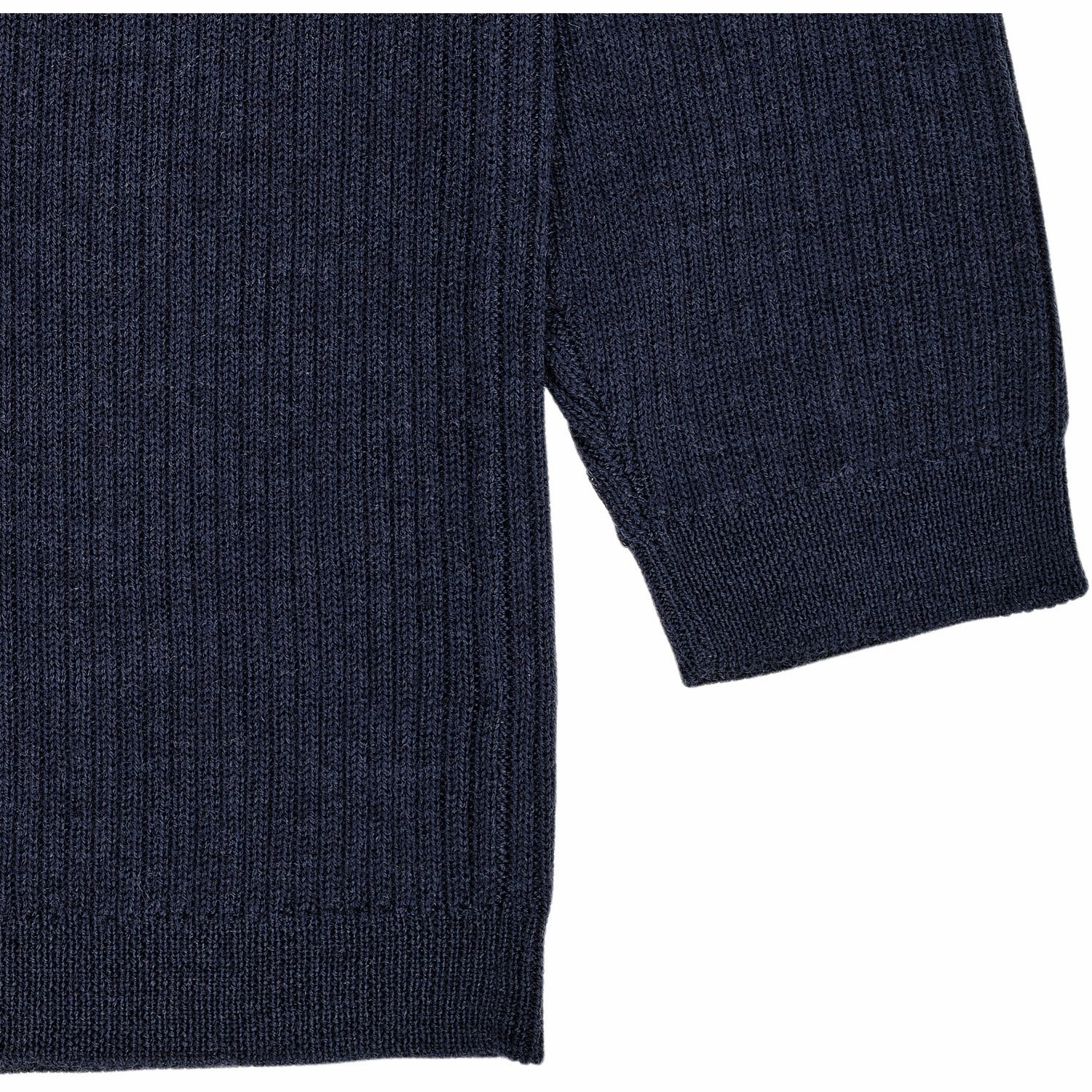 No Bulk Layering System Tailored Cut Copenhagen Colors Navy Merino Classic Rib Blouse