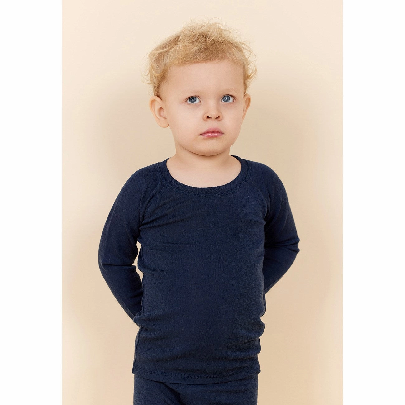 Soft Touch Fabric Anti-static COPENHAGEN COLORS Navy Merino Light Knitted Blouse