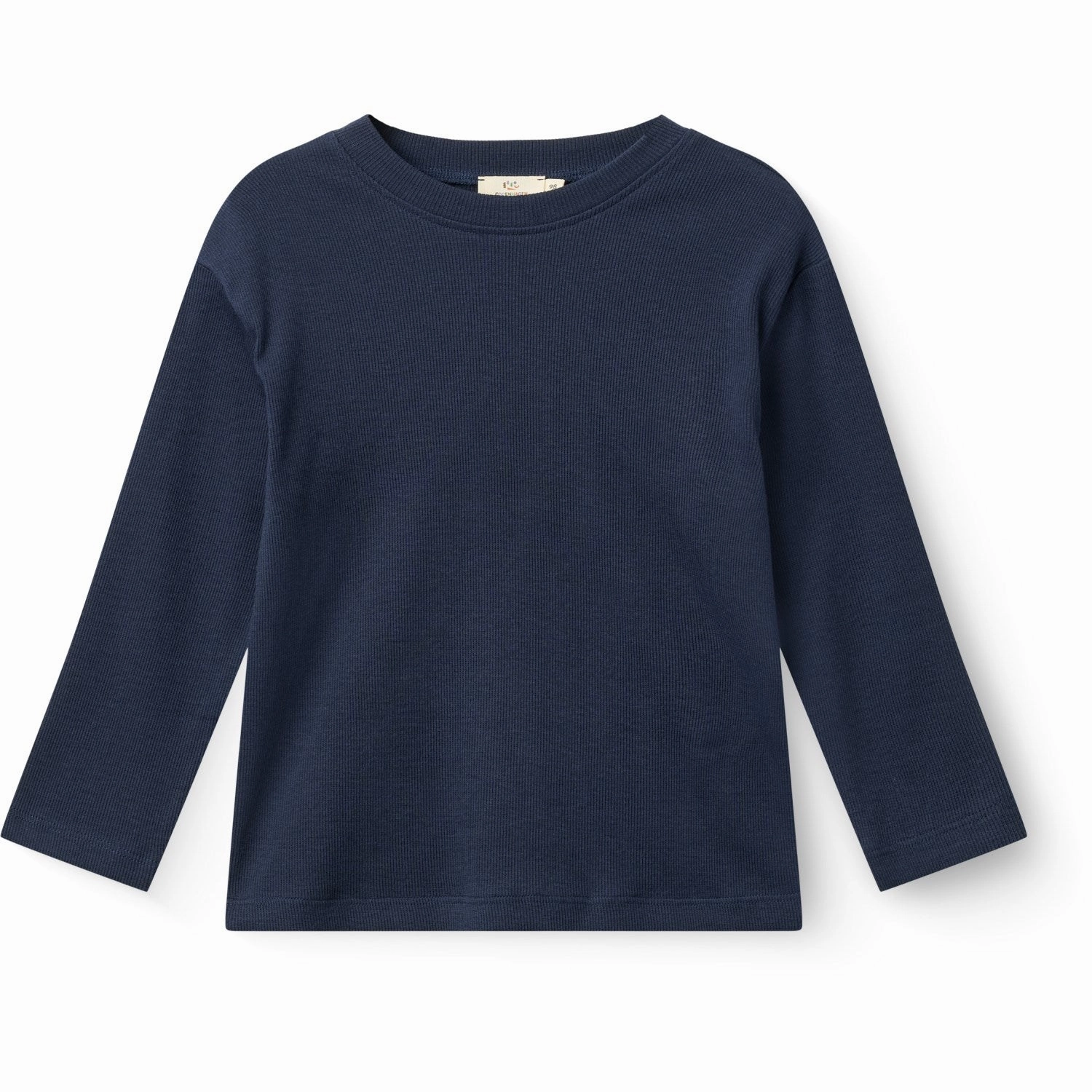 Minimalist Design Teen Fashion COPENHAGEN COLORS Navy Modal Rib Ls Blouse W. Drop Shoulder