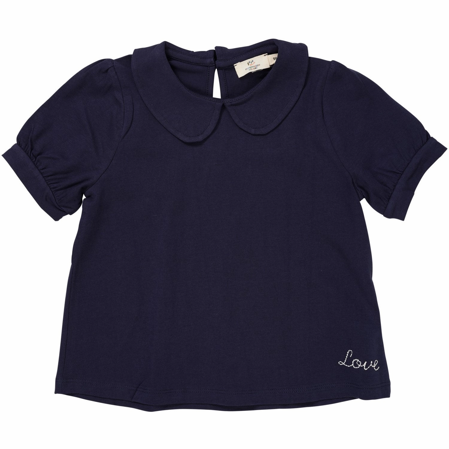 COPENHAGEN COLORS Navy Solid Blouse W. Collar Friction Free Inner Lining Perfectly Fit