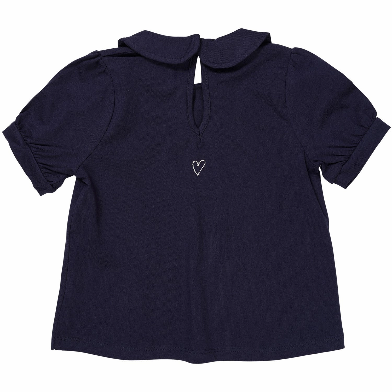Casual Essentials COPENHAGEN COLORS Navy Solid Blouse W. Collar