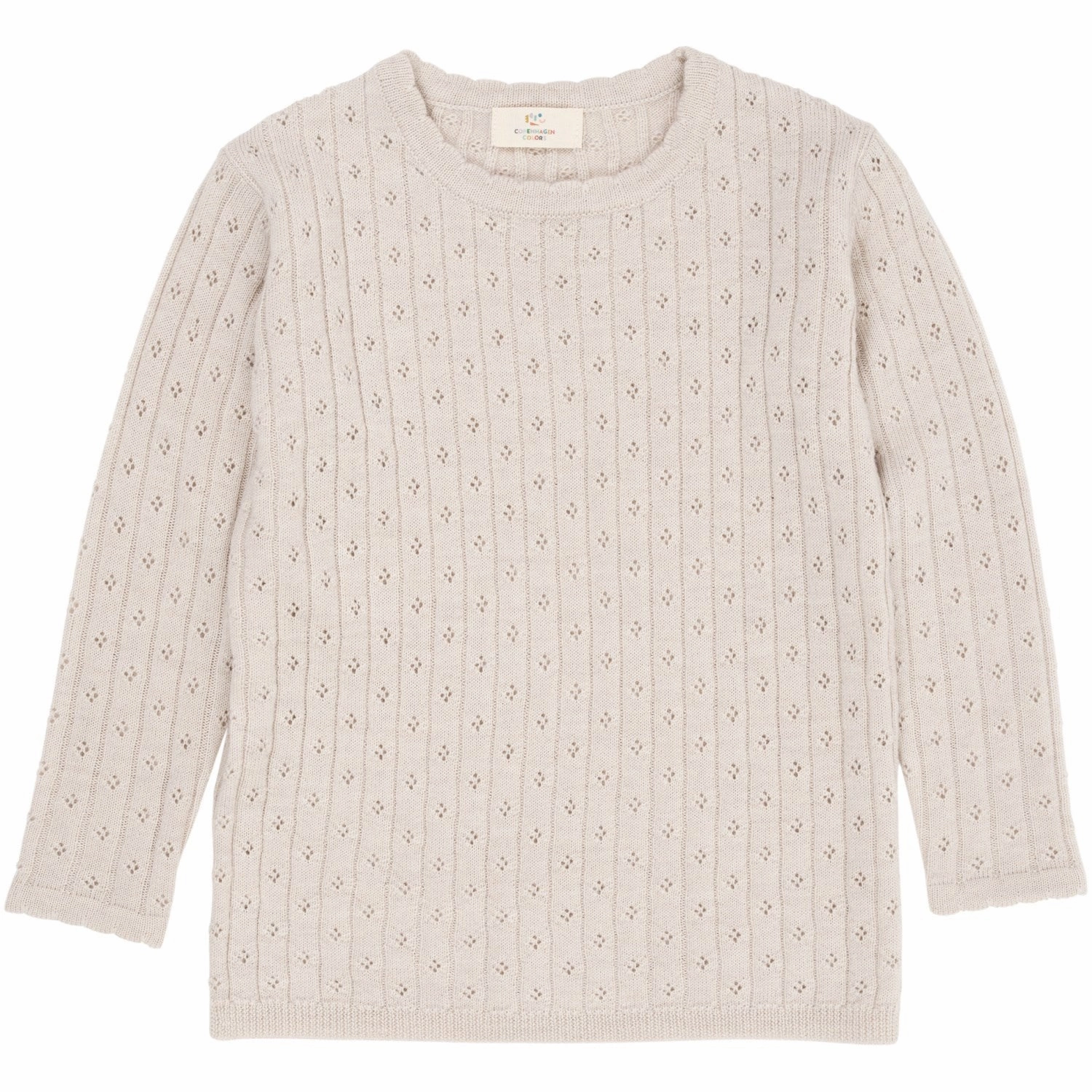 Petite Option All Day Comfort Tech Copenhagen Colors Pale Cream Melange Merino Classic Pointelle Blouse