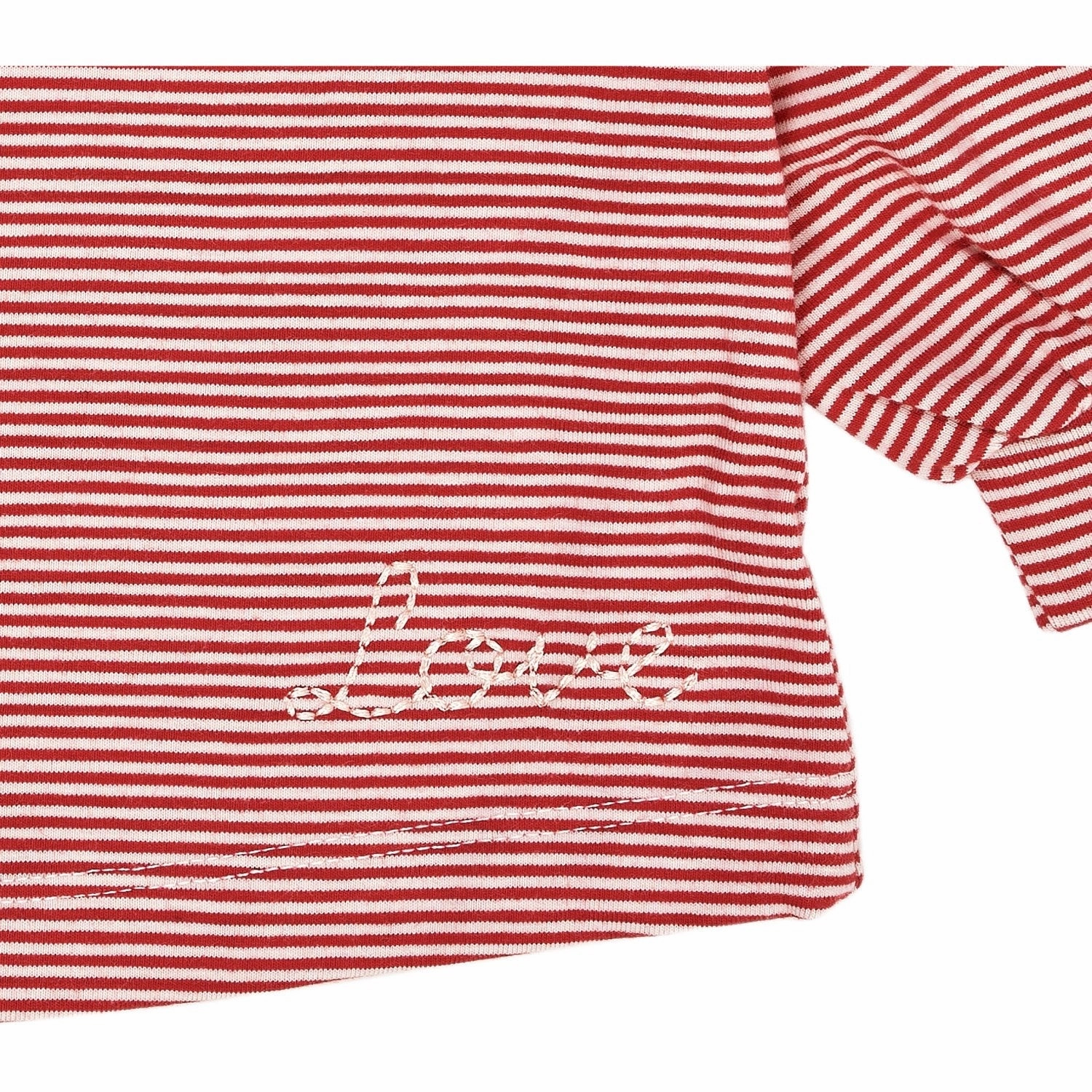 Copenhagen Colors Red/Cream Stripe Striped Blouse W. Collar Tuckable Hem Urban Trend