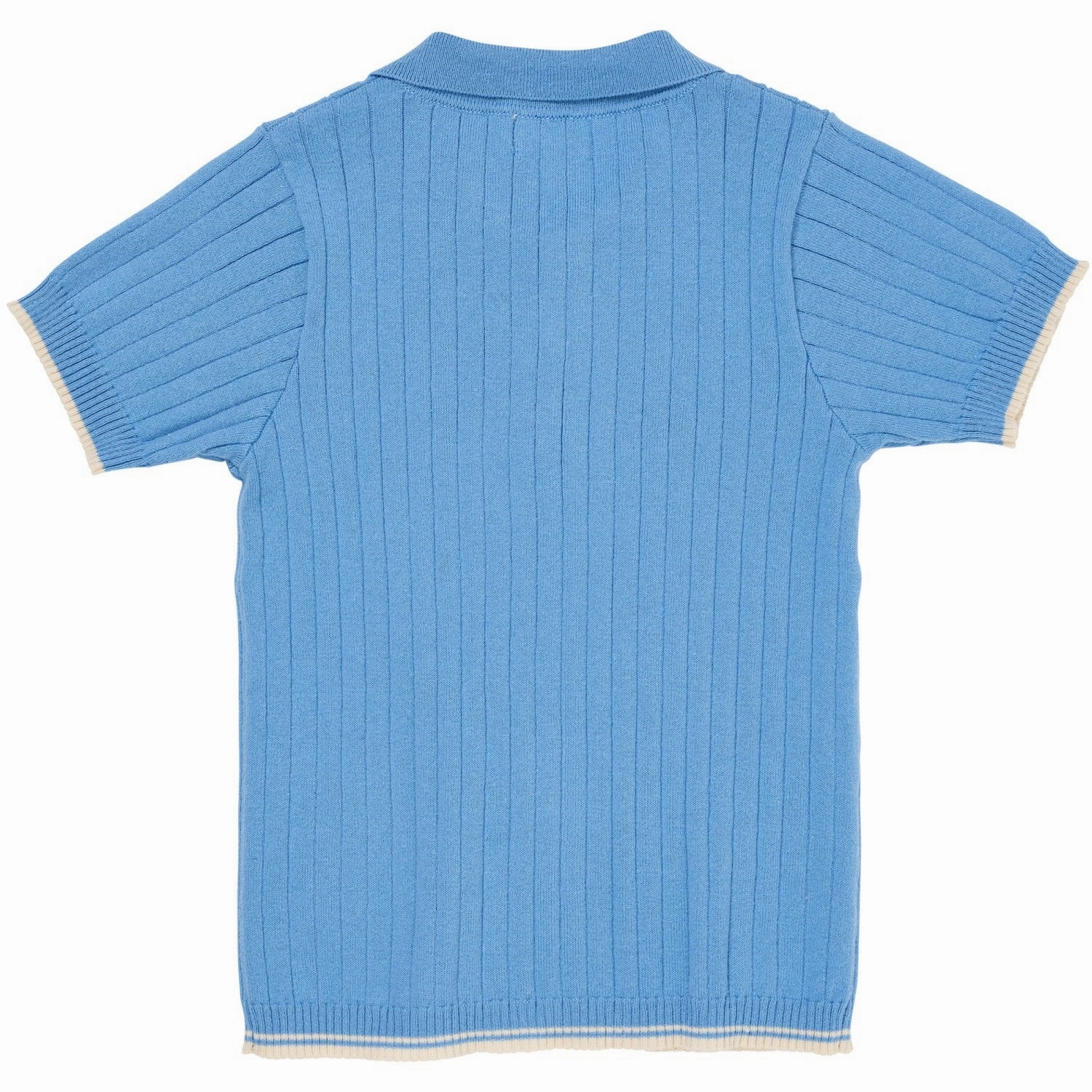 Optimal Airflow Texture Anti Odor Technology COPENHAGEN COLORS Sky Blue/Cream Comb. Rib Knitted Polo