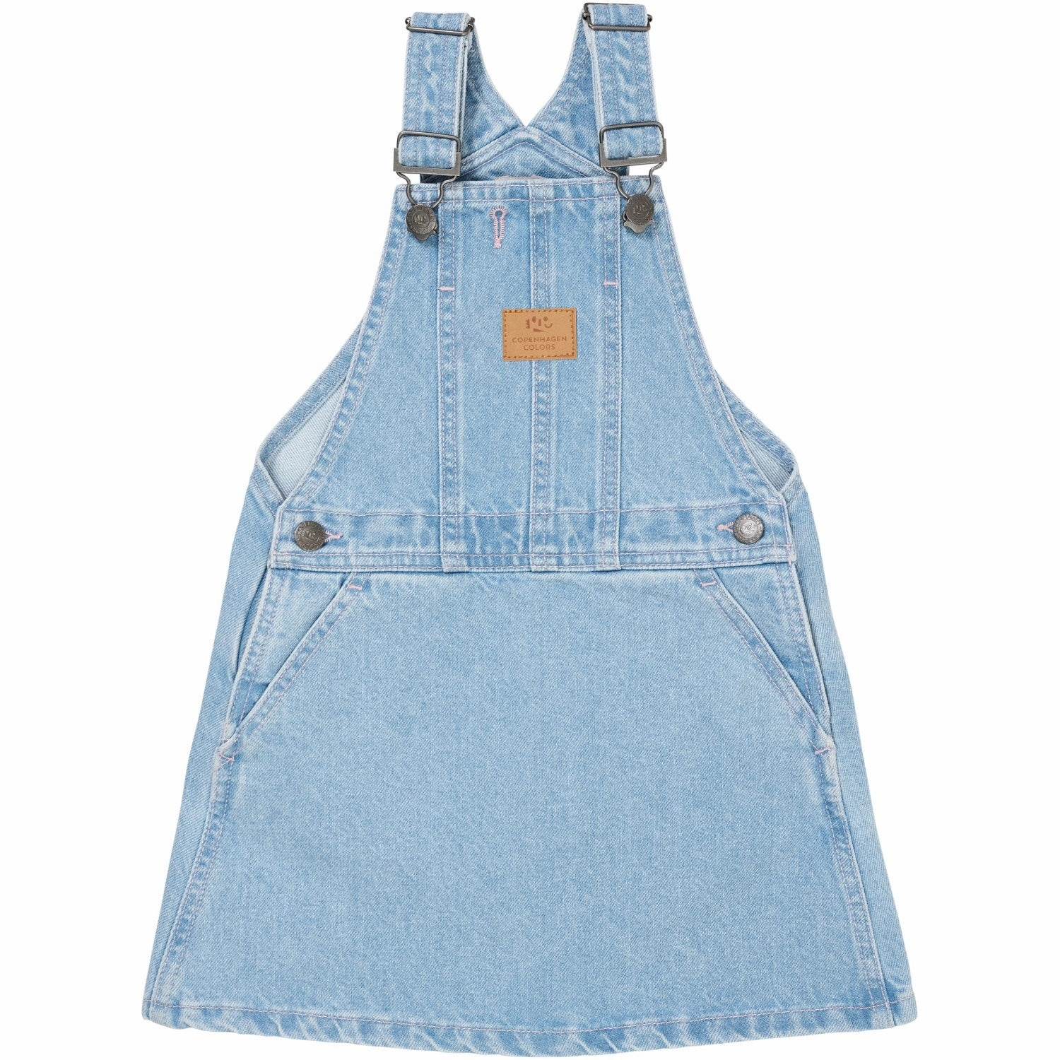 COPENHAGEN COLORS Super Lt Blue Indigo Washed Organic Denim Spencer Dress W Heart Weekend Style