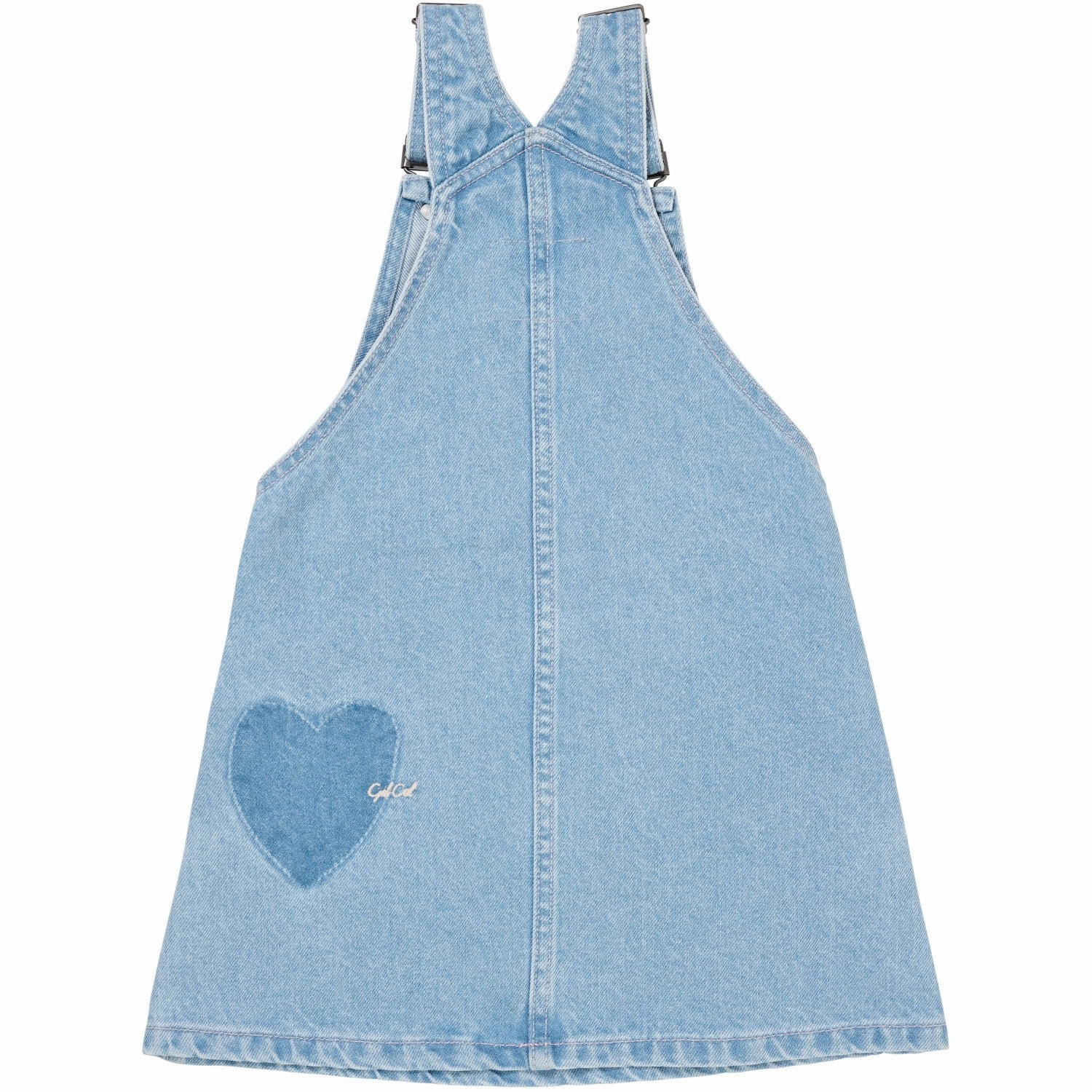 AdjustableStraps Anniversary-Event COPENHAGEN COLORS Super Lt Blue Indigo Washed Organic Denim Spencer Dress W Heart