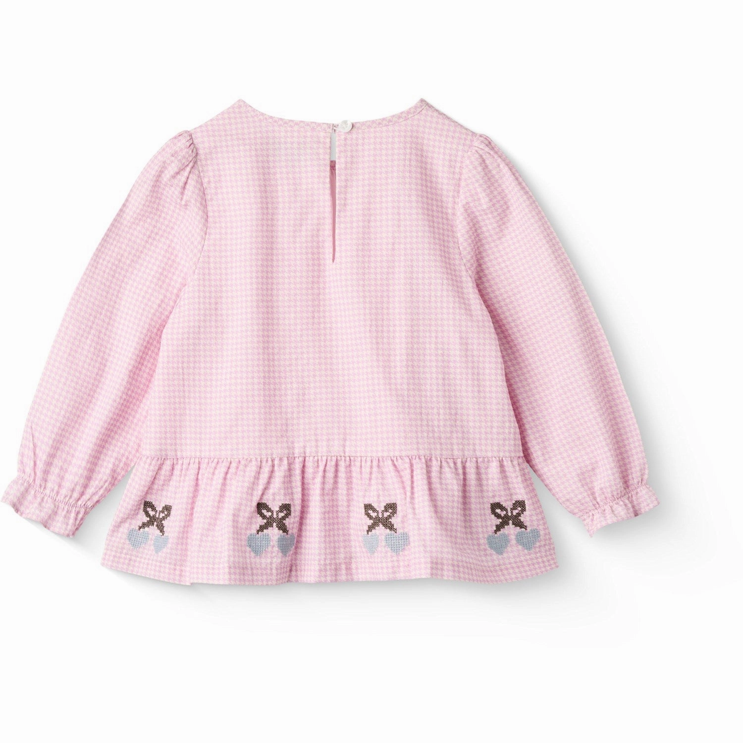 Summer Camp COPENHAGEN COLORS Syringa Comb. Houndstooth Blouse W. Embroidery