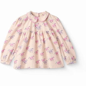 Vintage Style Layering Piece COPENHAGEN COLORS Unicorn Comb Unicorn Blouse W. Collar