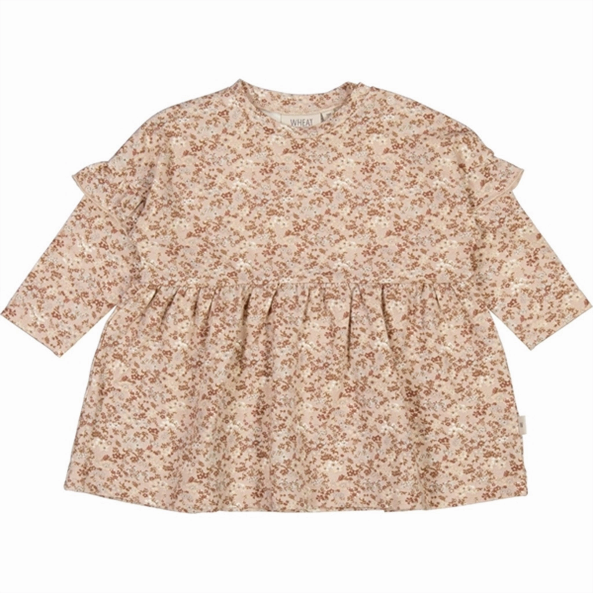 Wheat Pale Lilac Flowers Lilja Jersey Dress Cozy Vibe