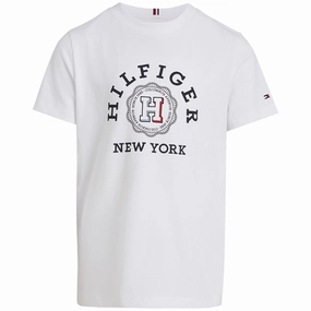 Tommy Hilfiger Monotype Arch T-Shirt White Stylish Outfit Soft Breathable