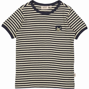 Wheat Midnight Stripe Surfcrab Badge T-shirt Effortless Wear Sporty Comfort Wear