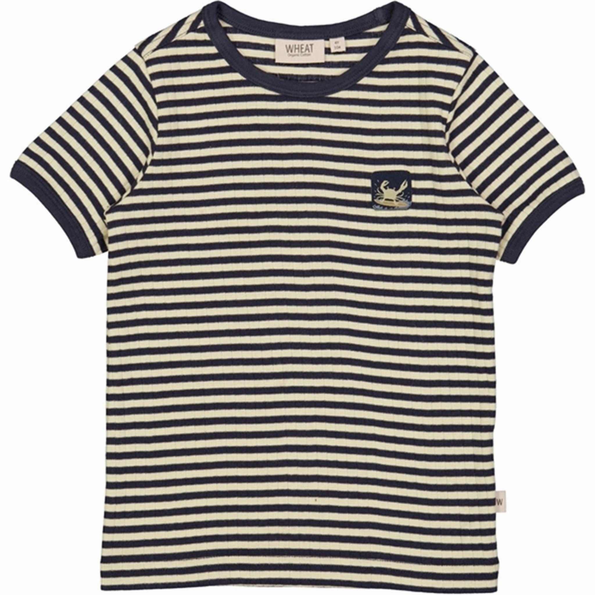 Relaxed Armhole Cut Relaxed Comfort Wear Wheat Midnight Stripe Surfcrab Badge T-shirt