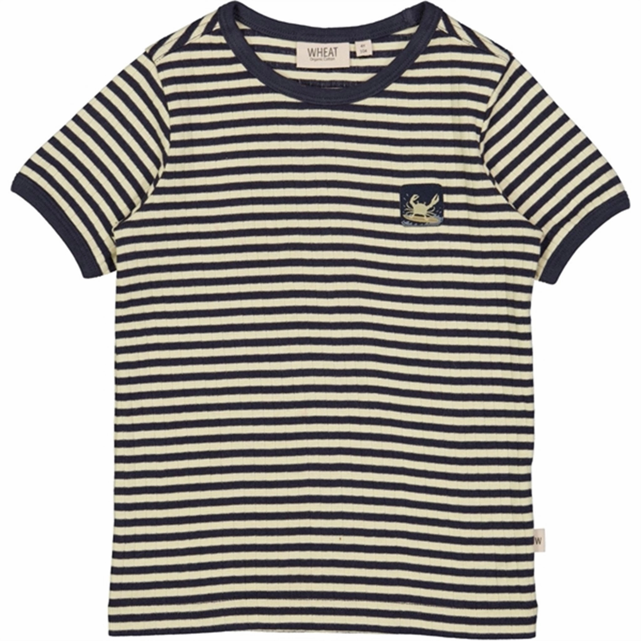 Wheat Midnight Stripe Surfcrab Badge T-shirt Effortless Wear Sporty Comfort Wear