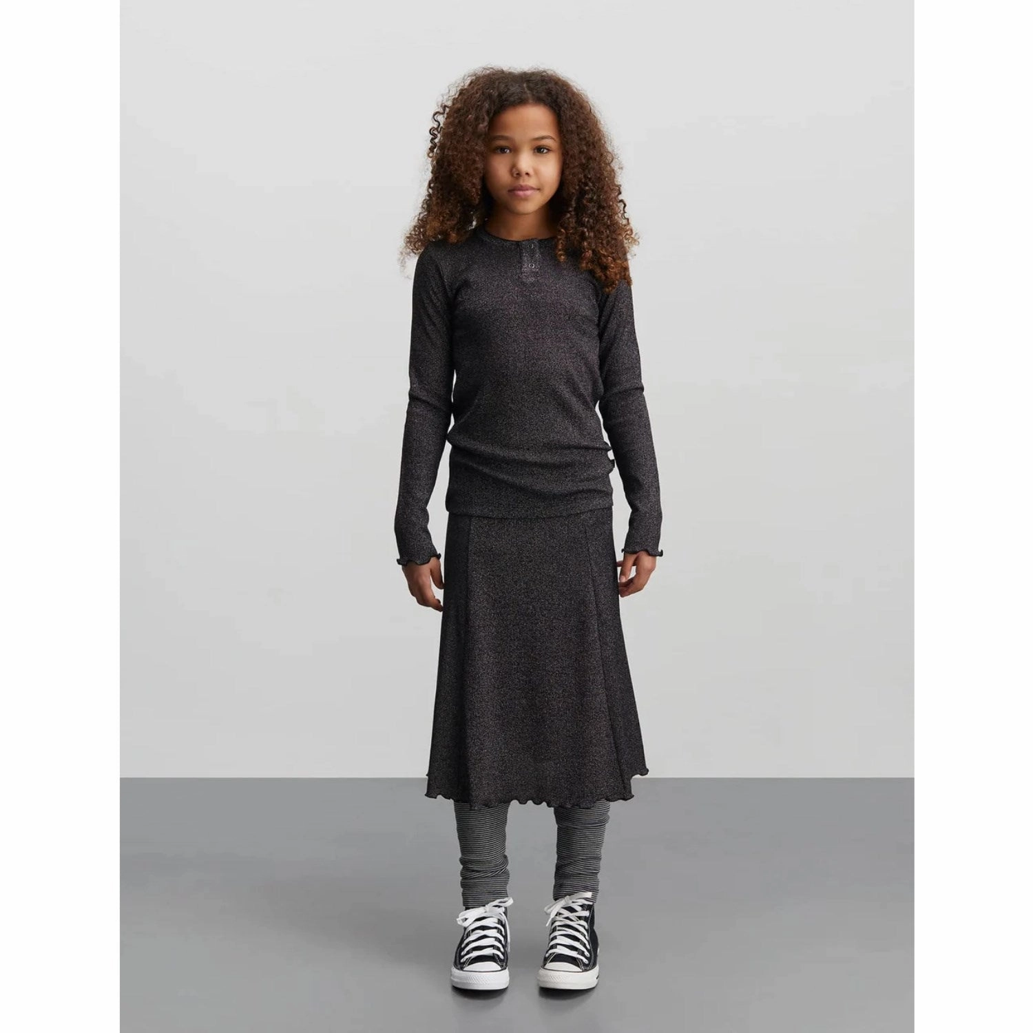 Mads N?rgaard Gun Metal 2X2 Lurex Tala Blouse Fitted Silhouette