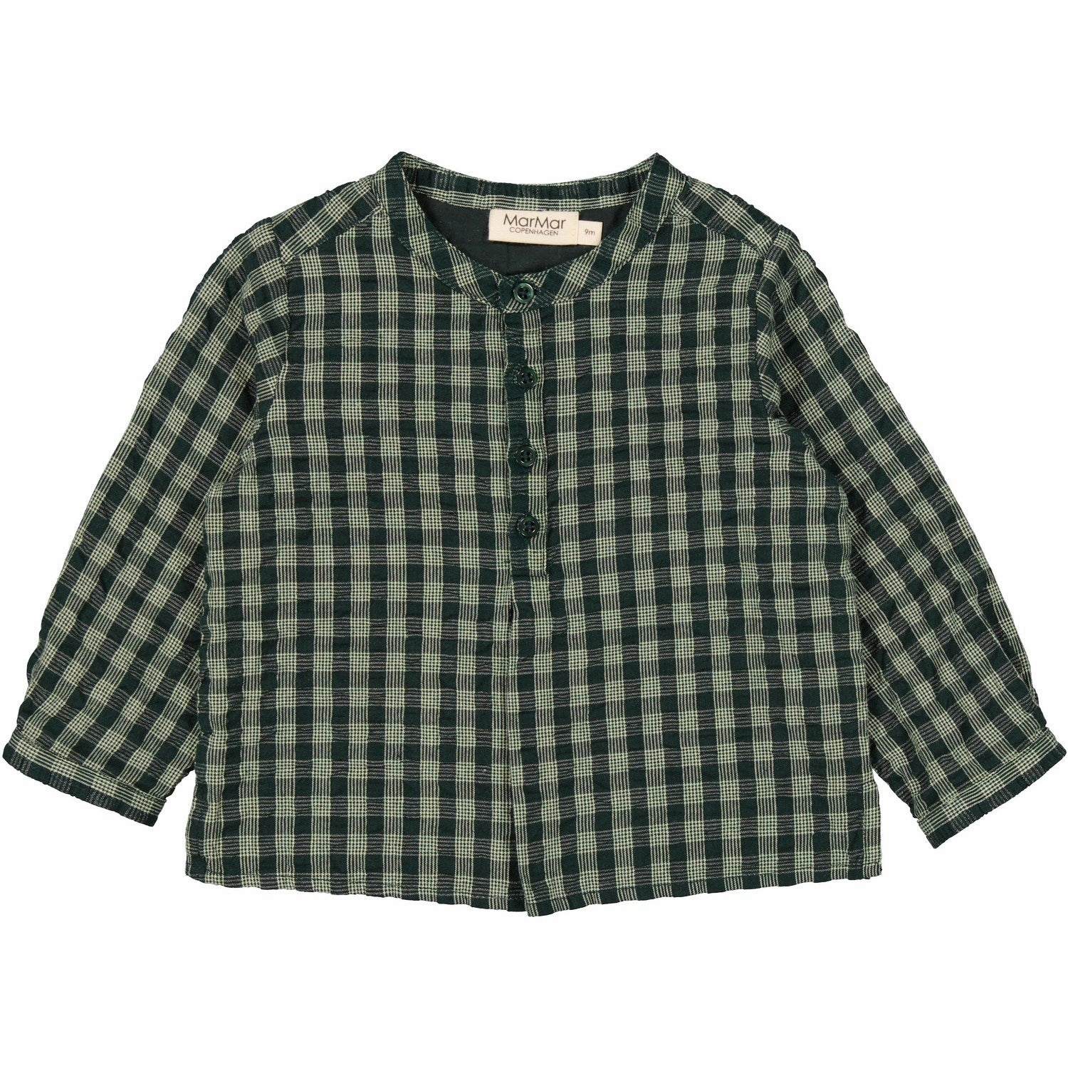 Military Inspired Breathable Material MarMar Seersucker Gingham Dark Leaf Check Totoro Shirt