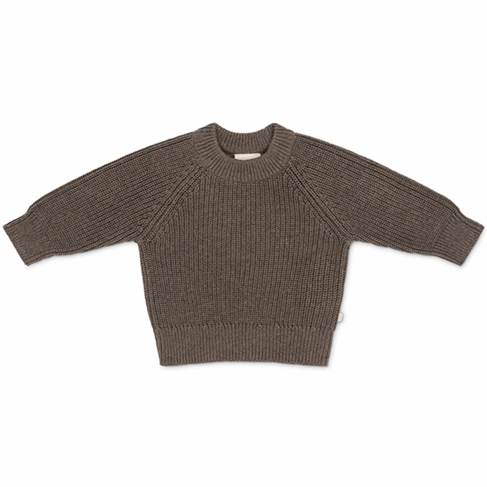 That's Mine Earth Brown Melange Flo Sweater Lightweight texture V-Neck