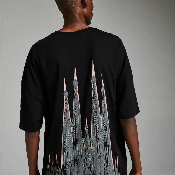 Dolly Noire maglietta manica corta BENCH Sagrada Familia Tee ts104-tb-01 nero Soft Fabric