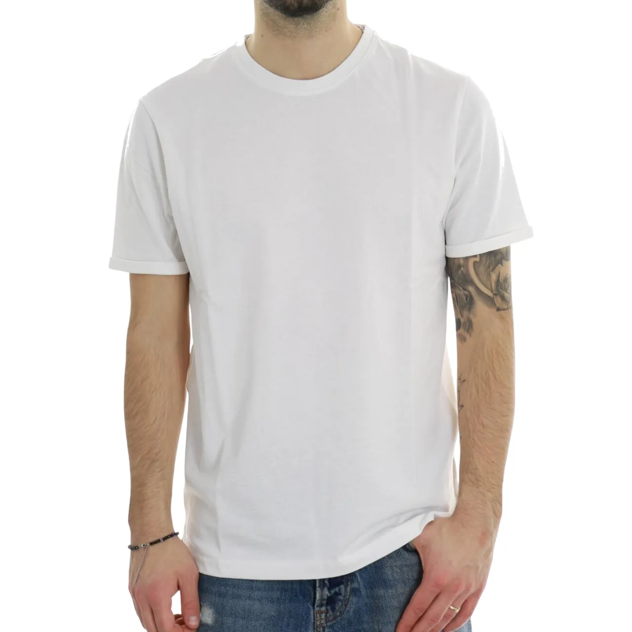Classic Trend Look Trez maglia manica corta in cotone pique Tasik-PC M49046 102 bianco