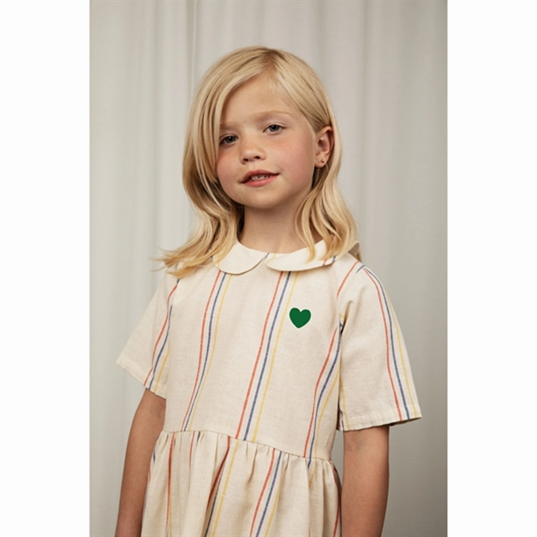 Multi Season Mini Rodini Offwhite Stripe Y/D Woven Dress