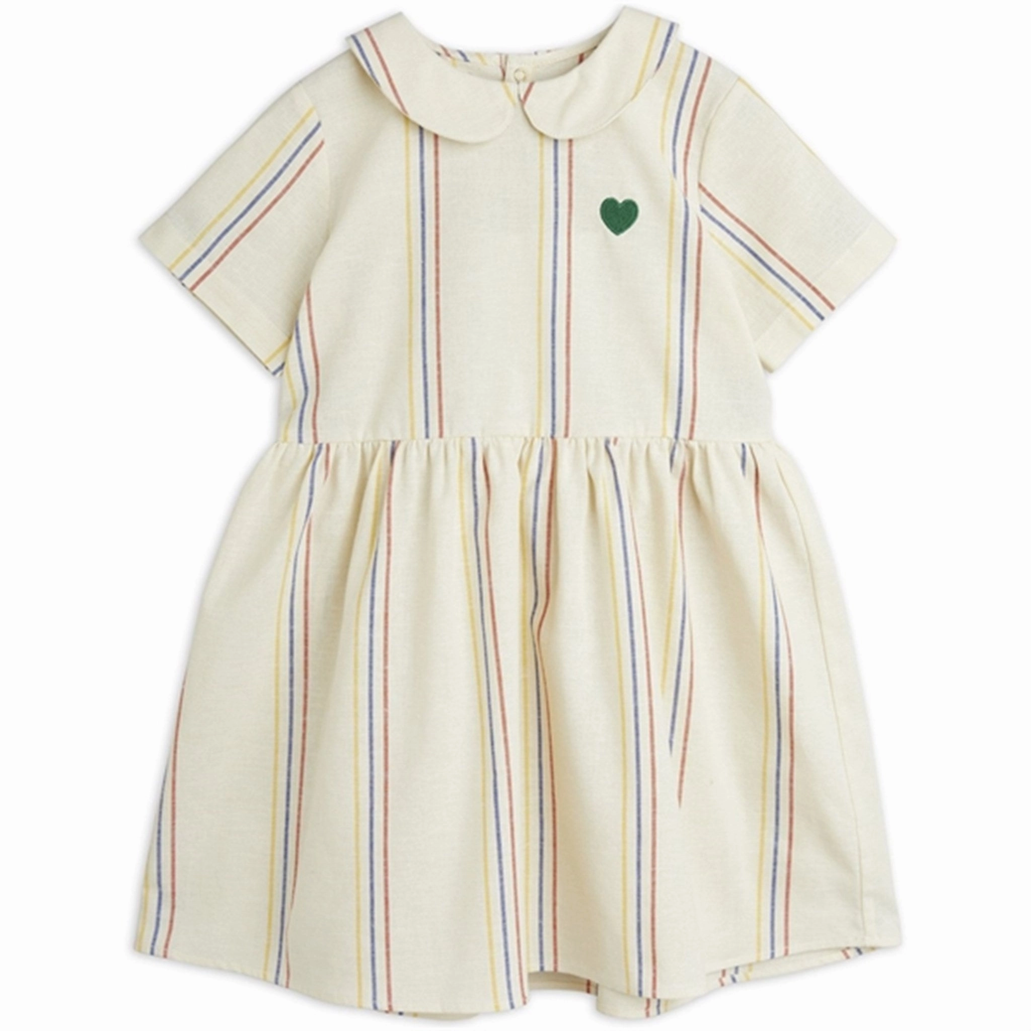 Mini Rodini Offwhite Stripe Y/D Woven Dress Handmade Natural Style