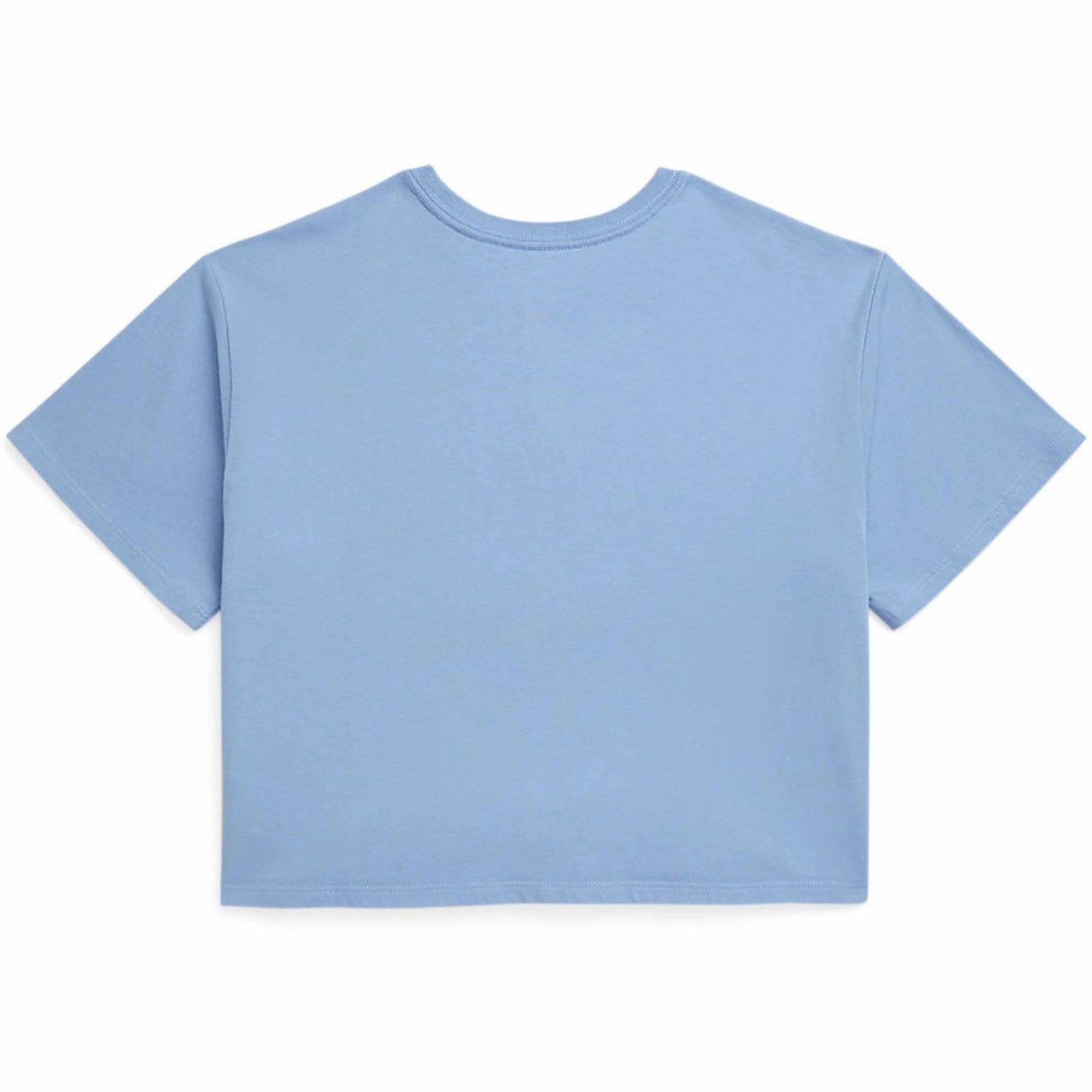 Polo Ralph Lauren Chambray Blue Cropped T-Shirt High Quality Printing
