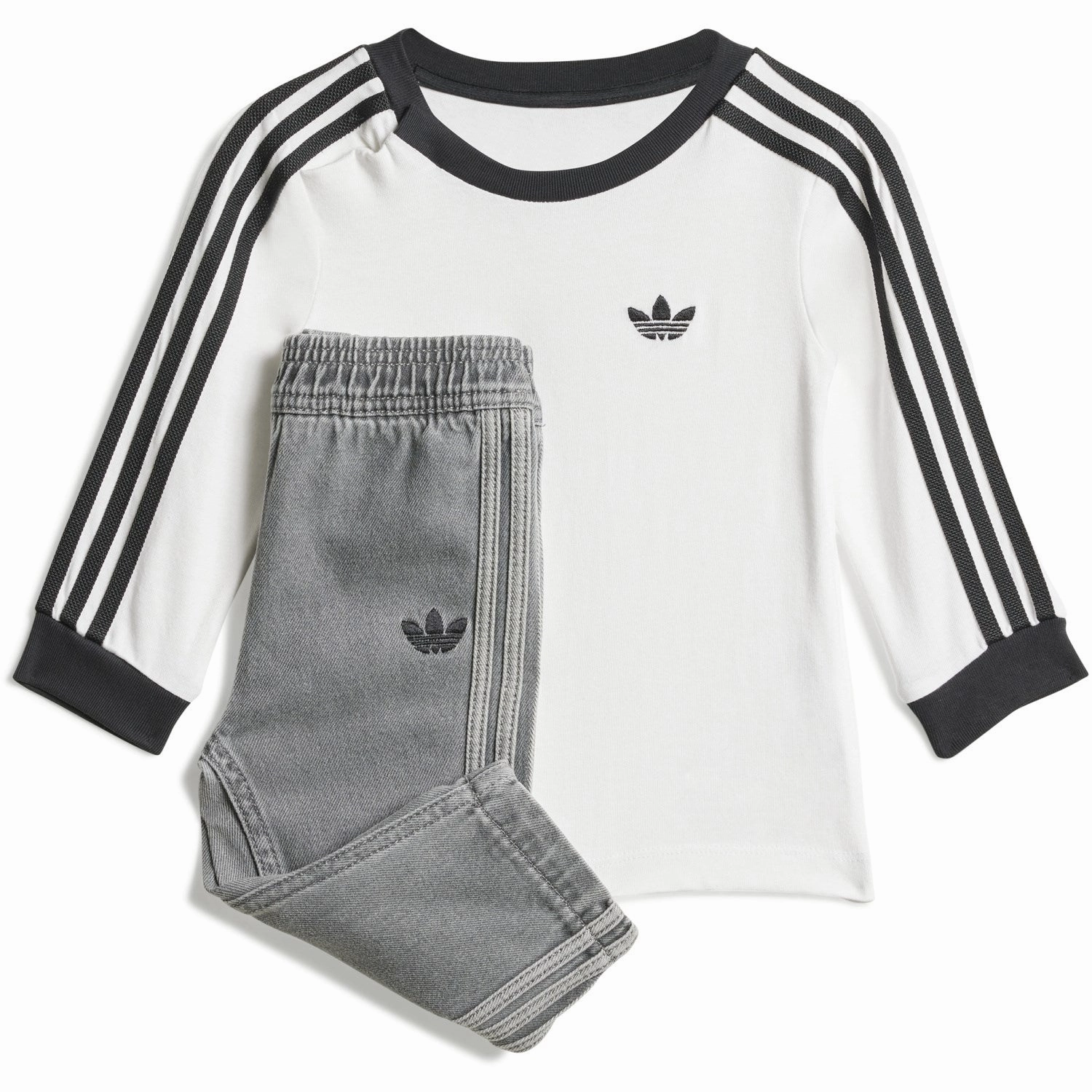 adidas Originals White/Black Denim Ls Set theater AntiOdor Performance Material