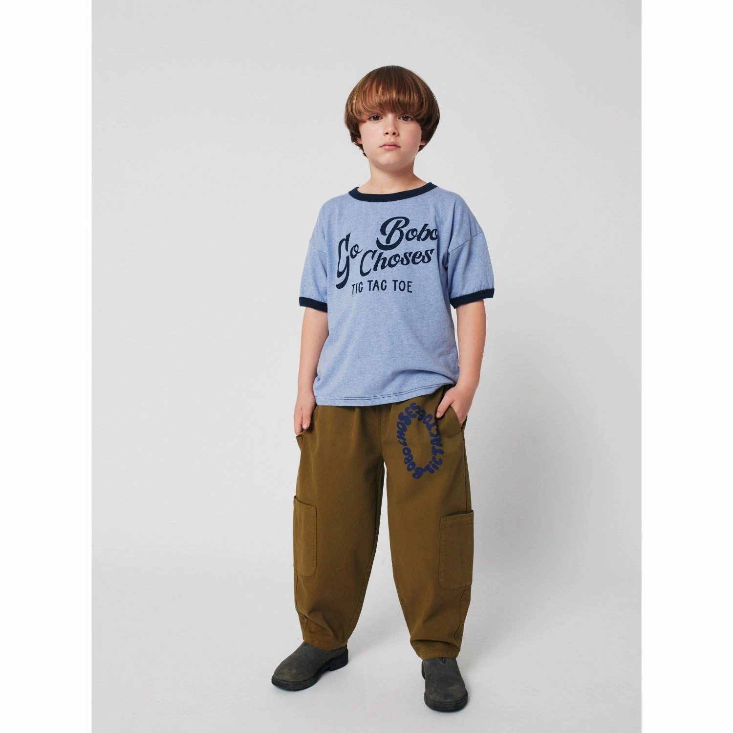 Bobo Choses Light Blue Go Bobo T-Shirt Machine washable MinimalistStitching