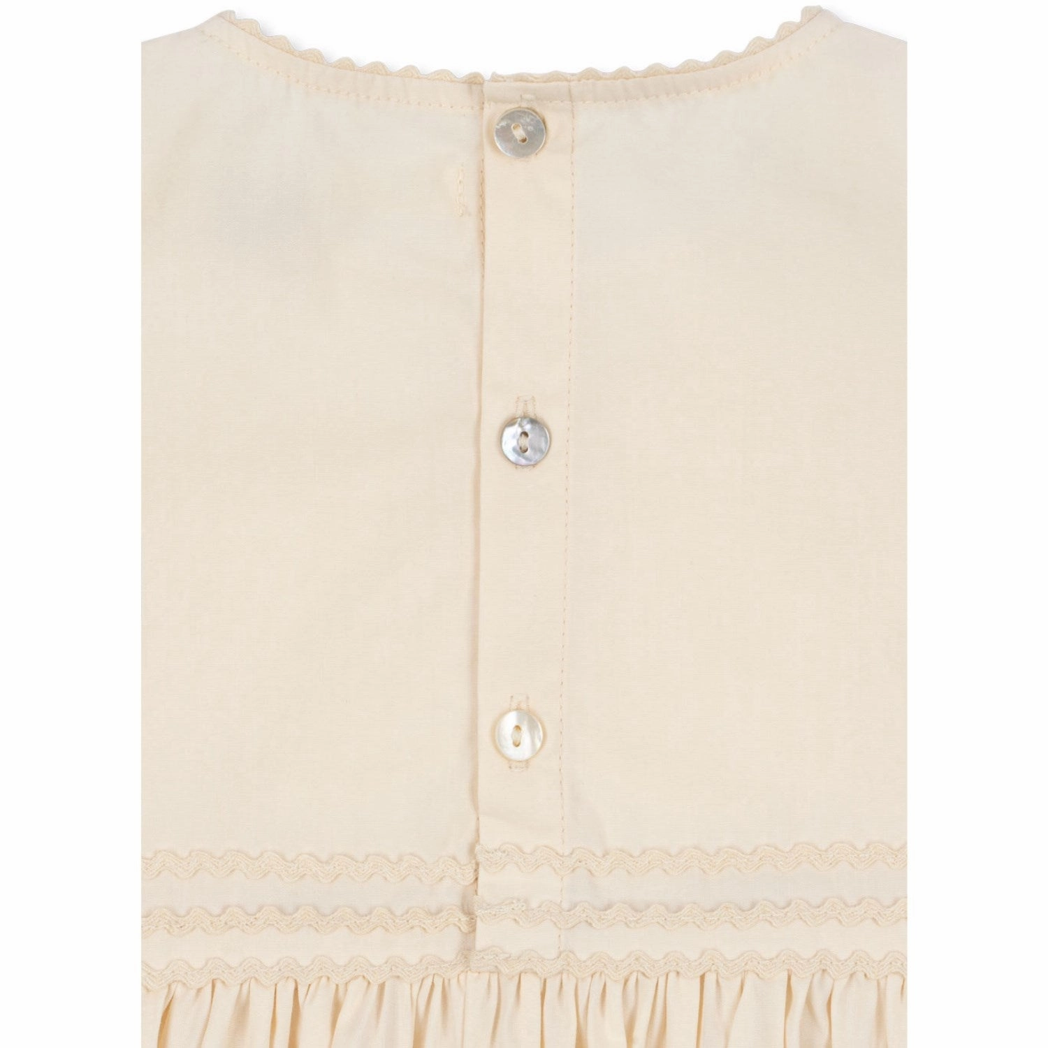 Button Accent Konges Sl?jd Eggnog Celebration Aaliyah Dress GOTS