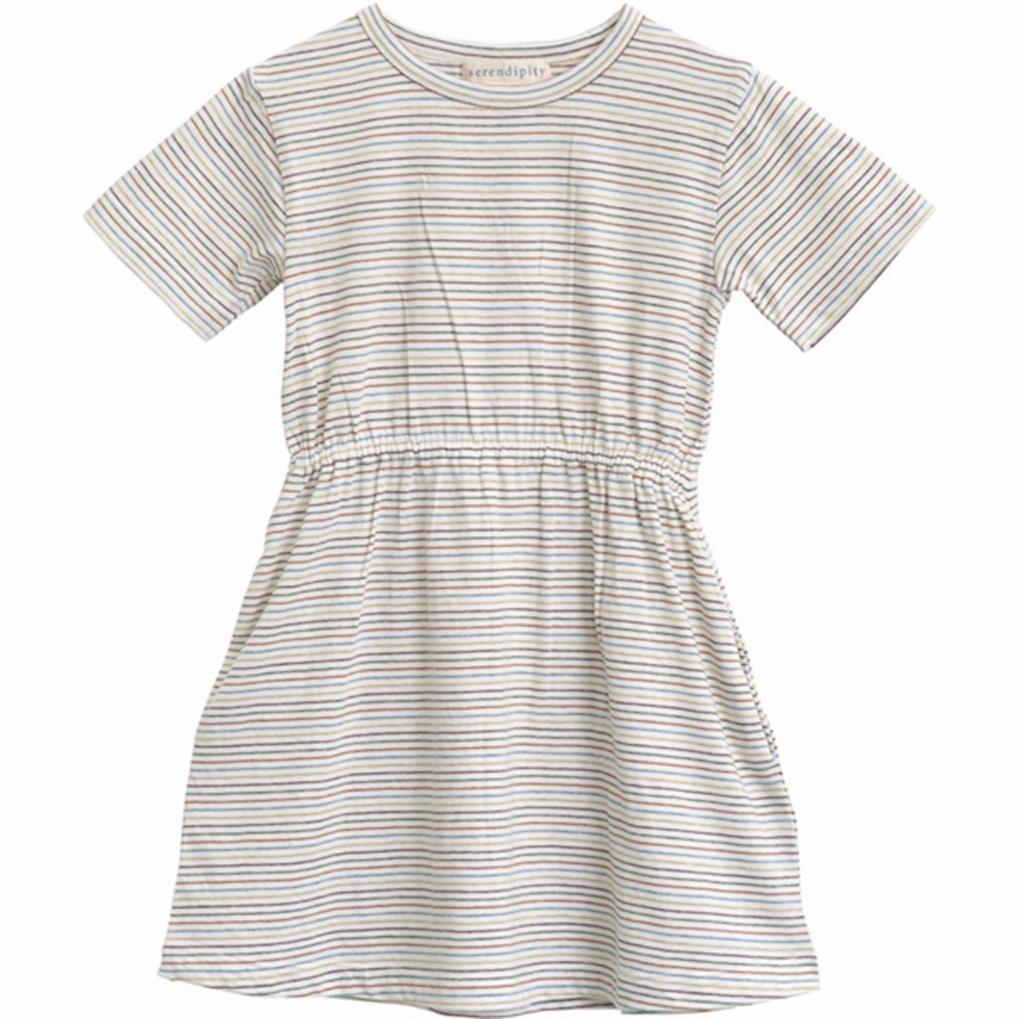 Simple Style Serendipity Rainbow Stripe Jersey Dress