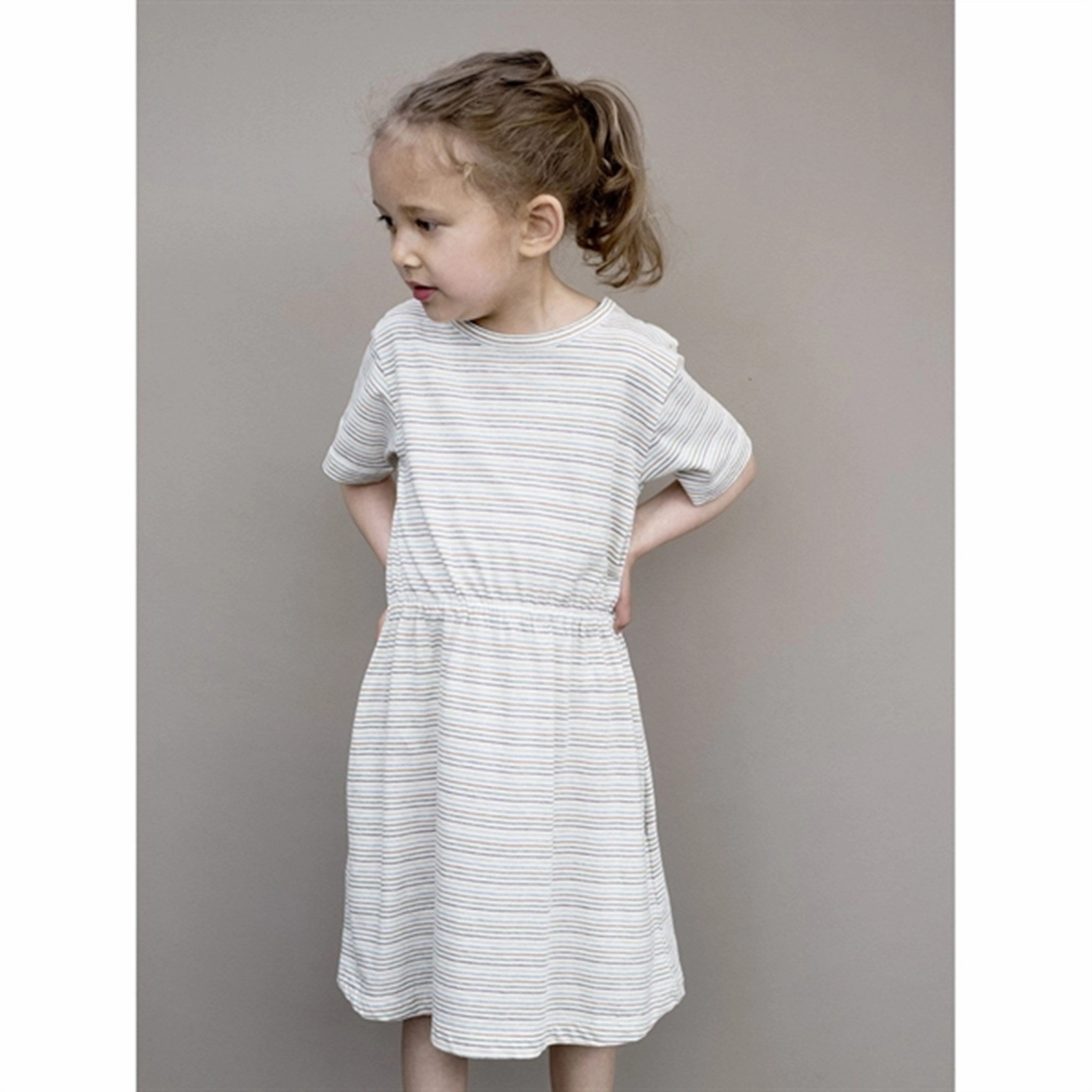 Confident Touch Serendipity Rainbow Stripe Jersey Dress