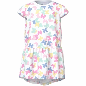 Name It Bright White Butterfly Vigga Dress F1 Noos Lightweight-Structure