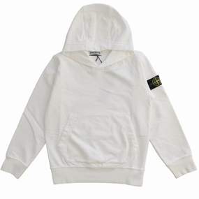 Stone Island Hoodie White Stretchable Waistband Weekend Wear