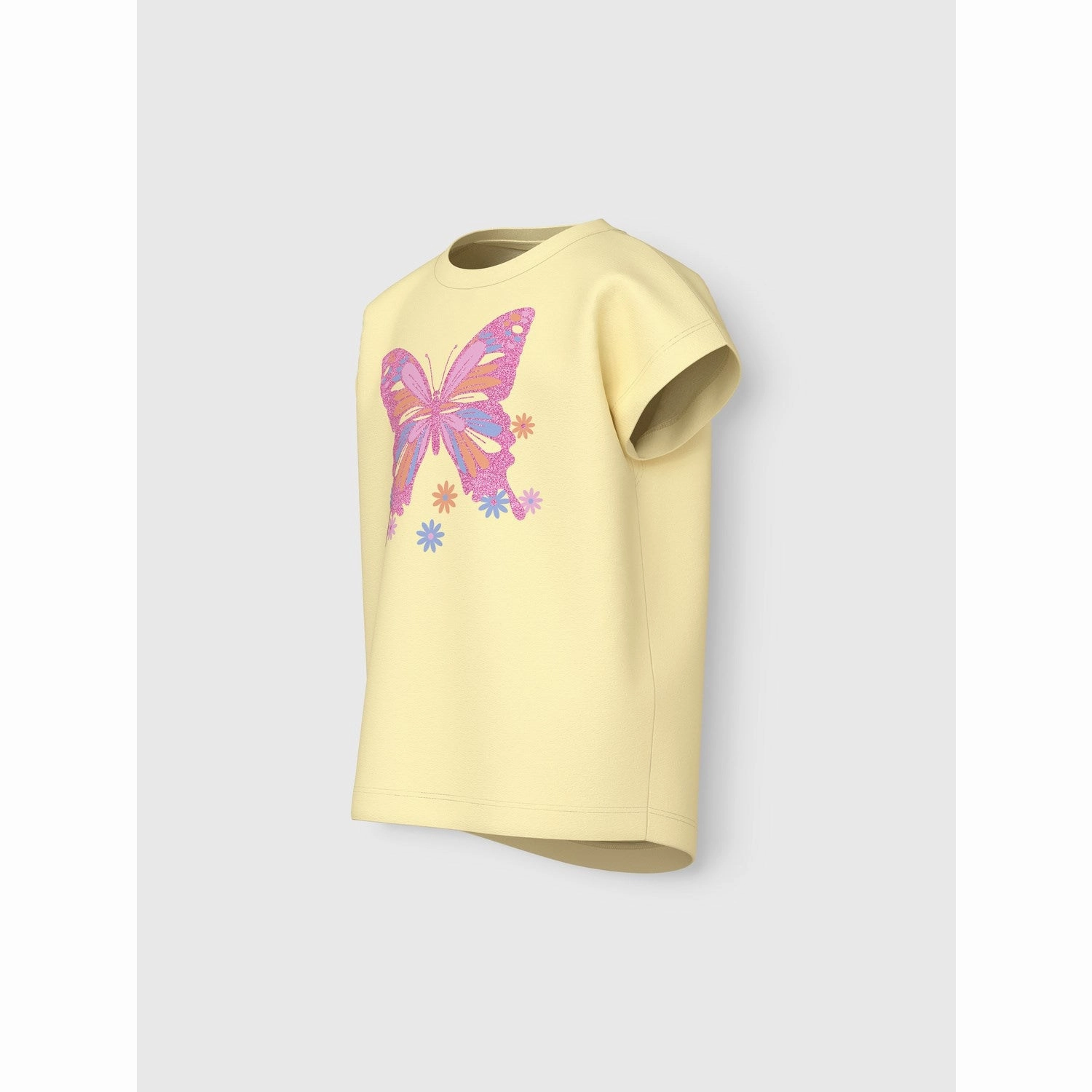 Name It Pastel Yellow Butterfly Violet T-Shirt Urban Outfit