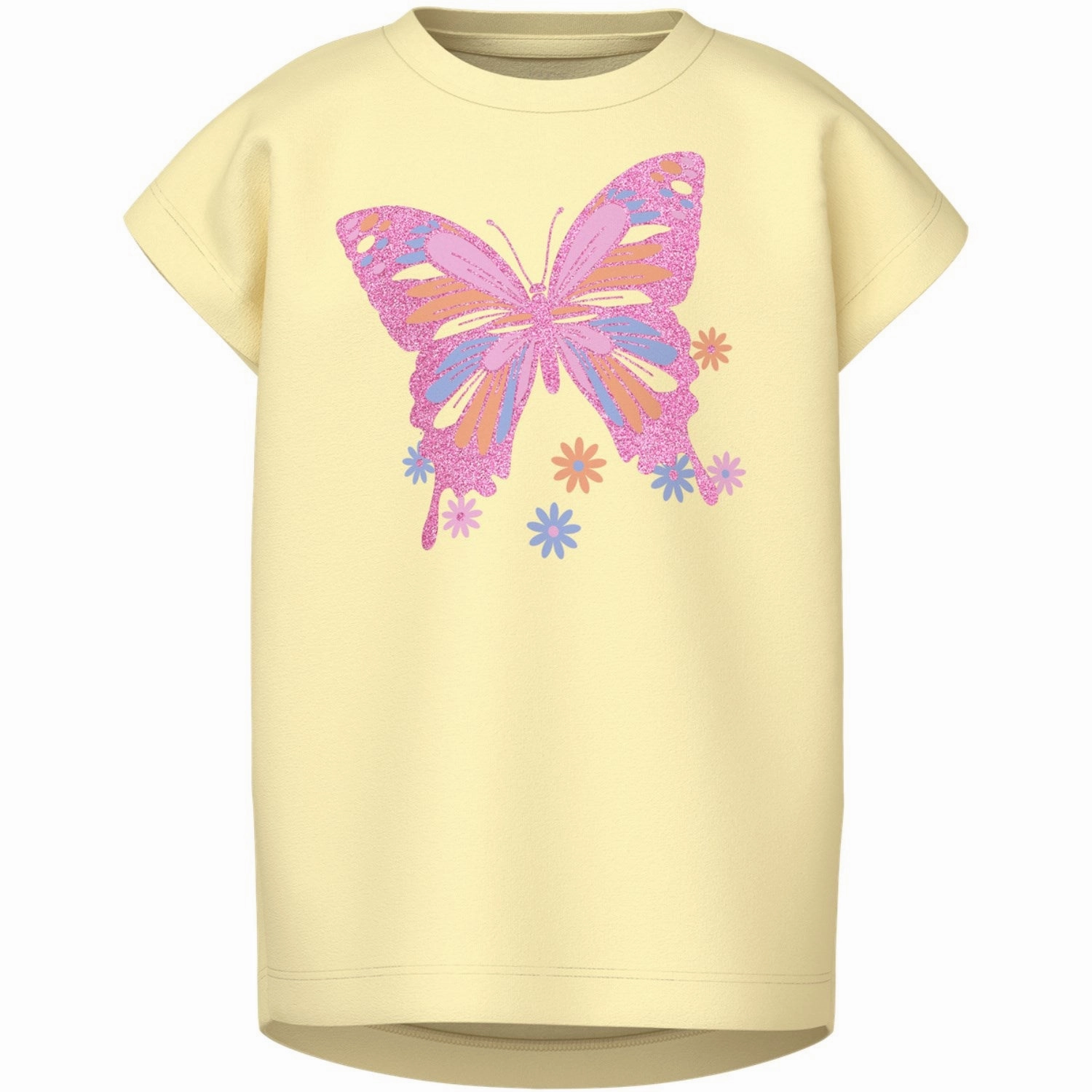 Name It Pastel Yellow Butterfly Violet T-Shirt Daily Fashion Easter