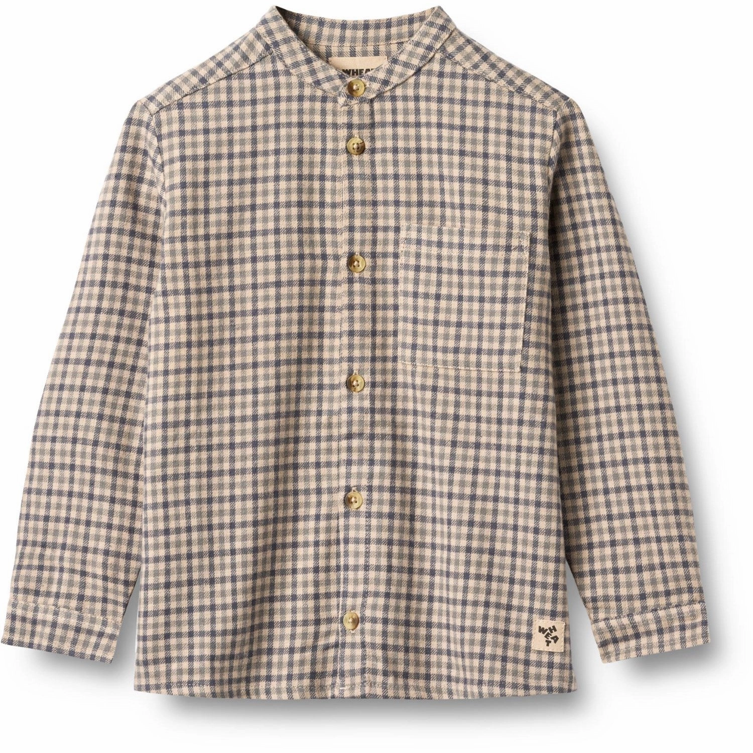 Dinner Date Edgy Design Wheat Blue Check Shirt L/S Willum