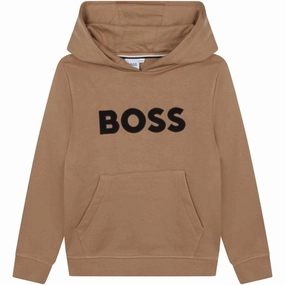 Contemporary Look Zippered Pockets Hugo Boss Hoodie Stone