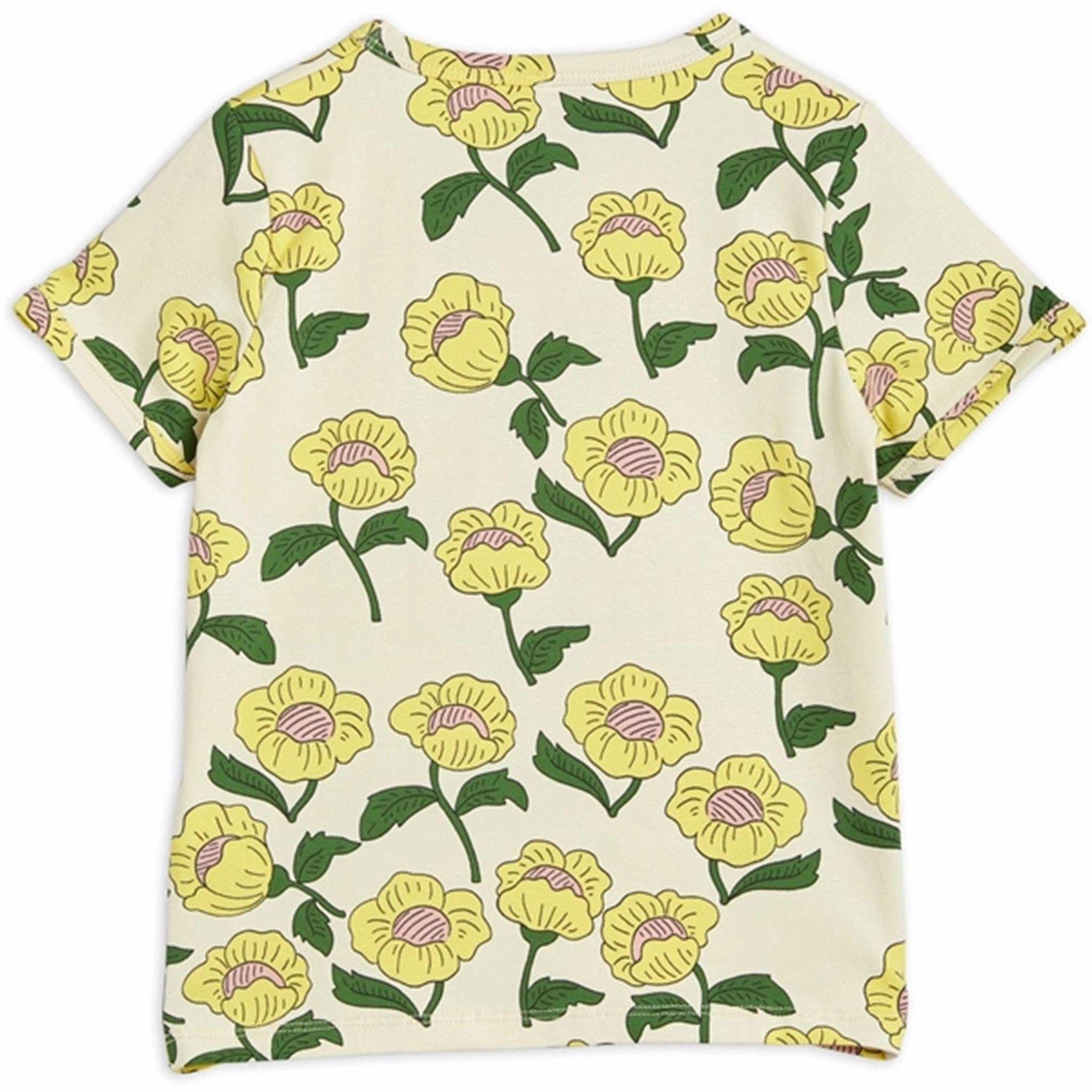 Casual Style Wear Picnic Mini Rodini Flowers Aop T-shirt Yellow