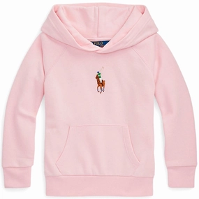 Polo Ralph Lauren Girl Hoodie Hint Of Pink Lightweight Layer Soft touch finish