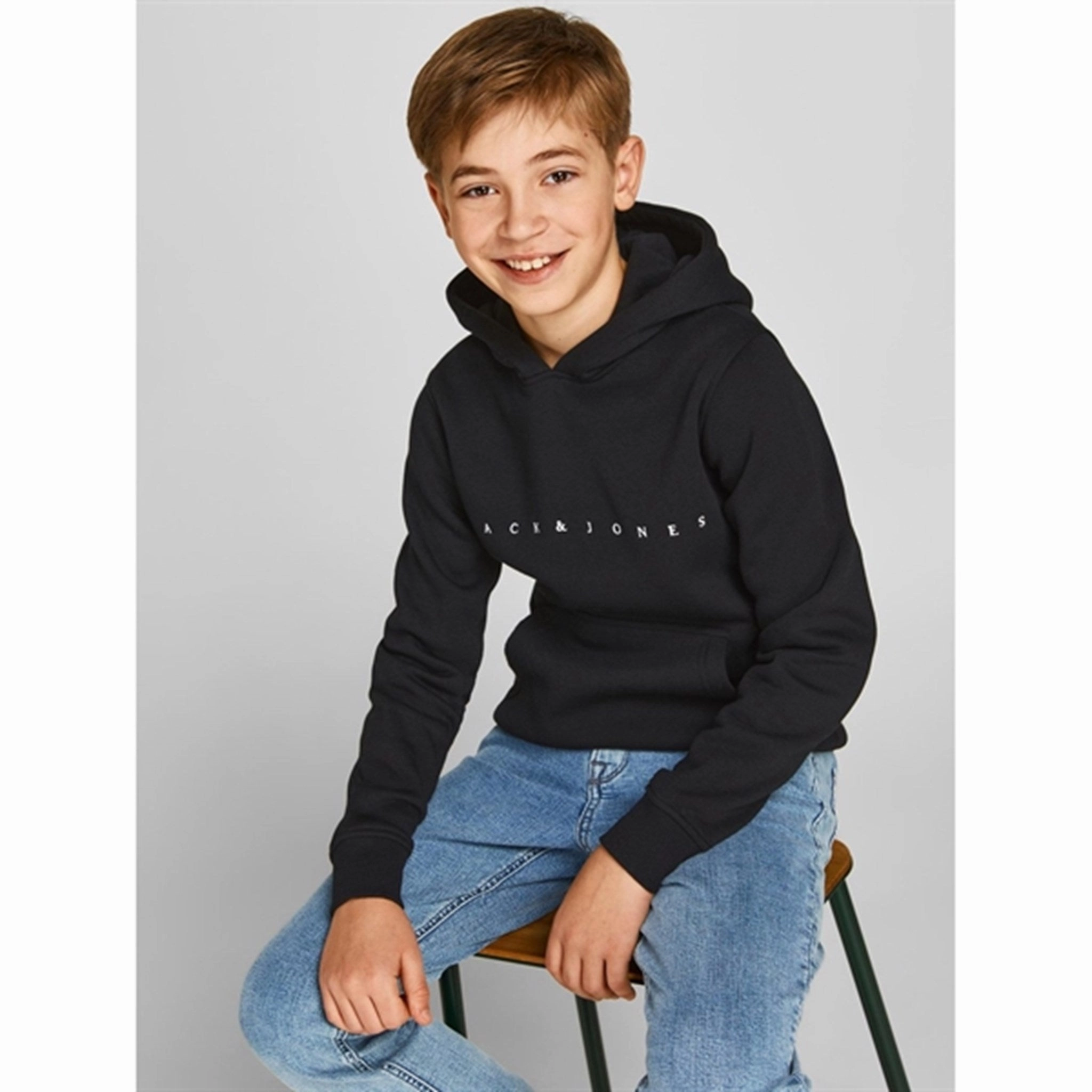 Jack & Jones Junior Black Copenhagen Hoodie Noos Country club style