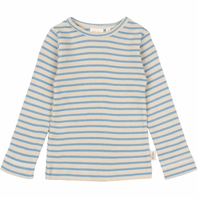 EasyCare Fabric UV Protective Coating Petit Piao Allure Blue/Dark Off White Blouse Modal Striped