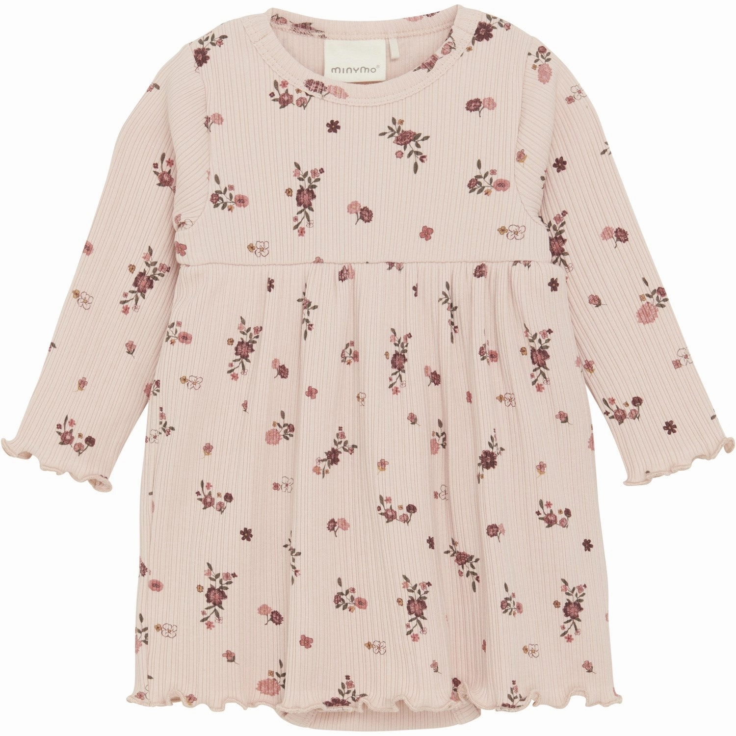 Minymo Sepia Rose Dress AOP Rib Urban Mood