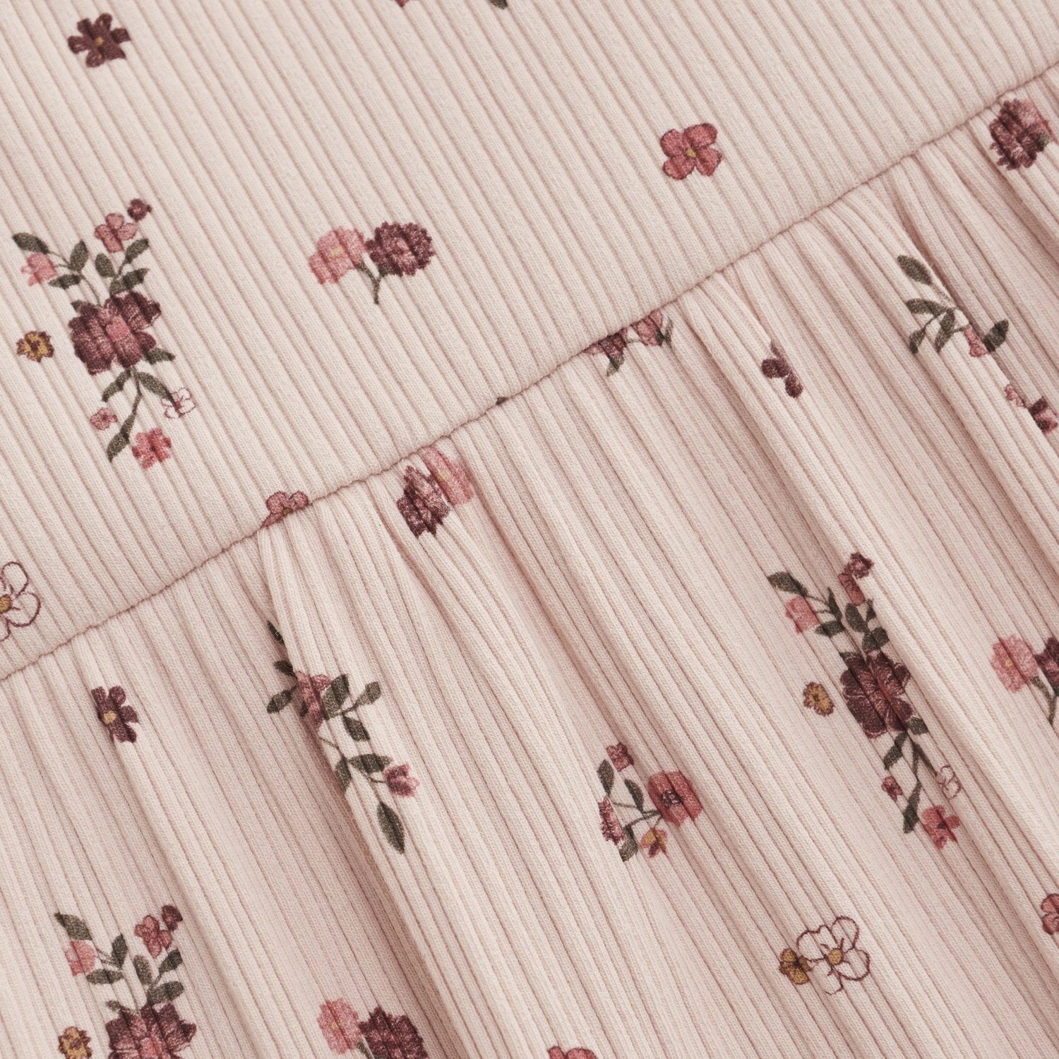 Balanced feel Workwear Comfort Minymo Sepia Rose Dress AOP Rib