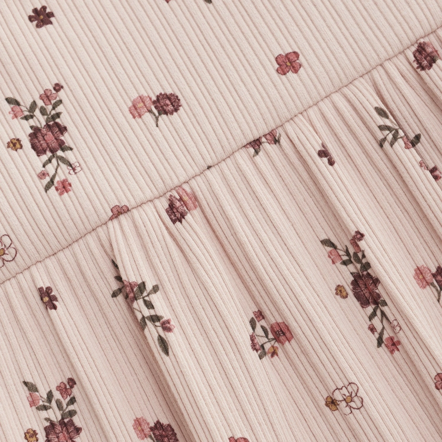 Minymo Sepia Rose Dress AOP Rib Modest Light