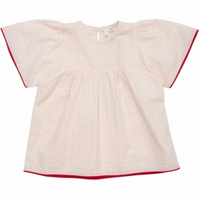 Subtle design Copenhagen Colors Dusty Rose W Cream Stripe Seersucker Blouse