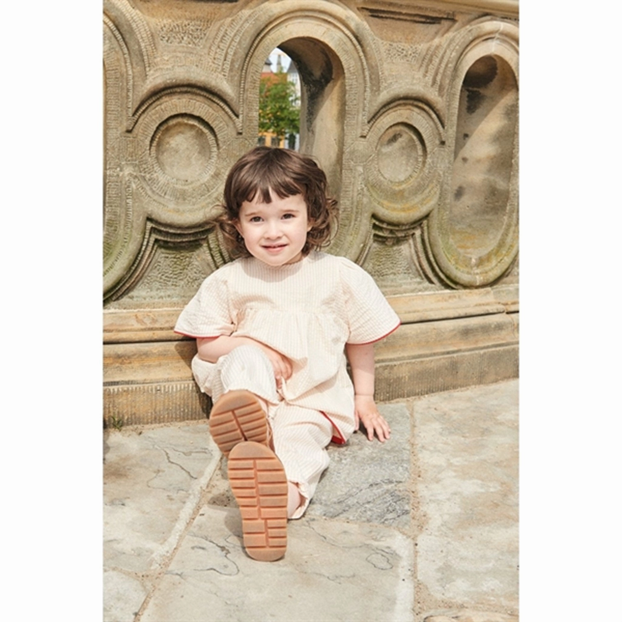 Copenhagen Colors Dusty Rose W Cream Stripe Seersucker Blouse Errand Ready Networking Session