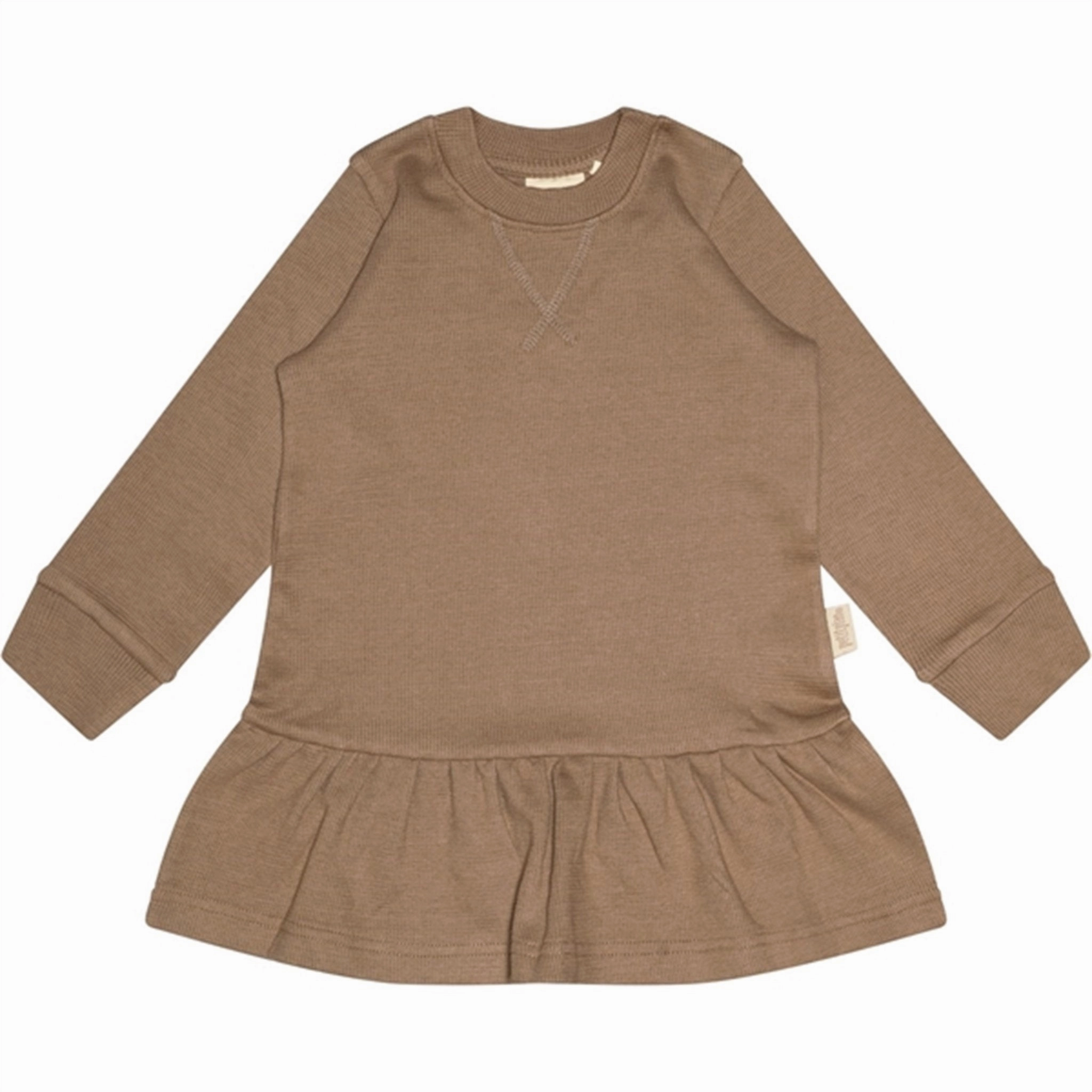 Petit Piao? Walnut Sweat Dress Waffle Waist-Cinching
