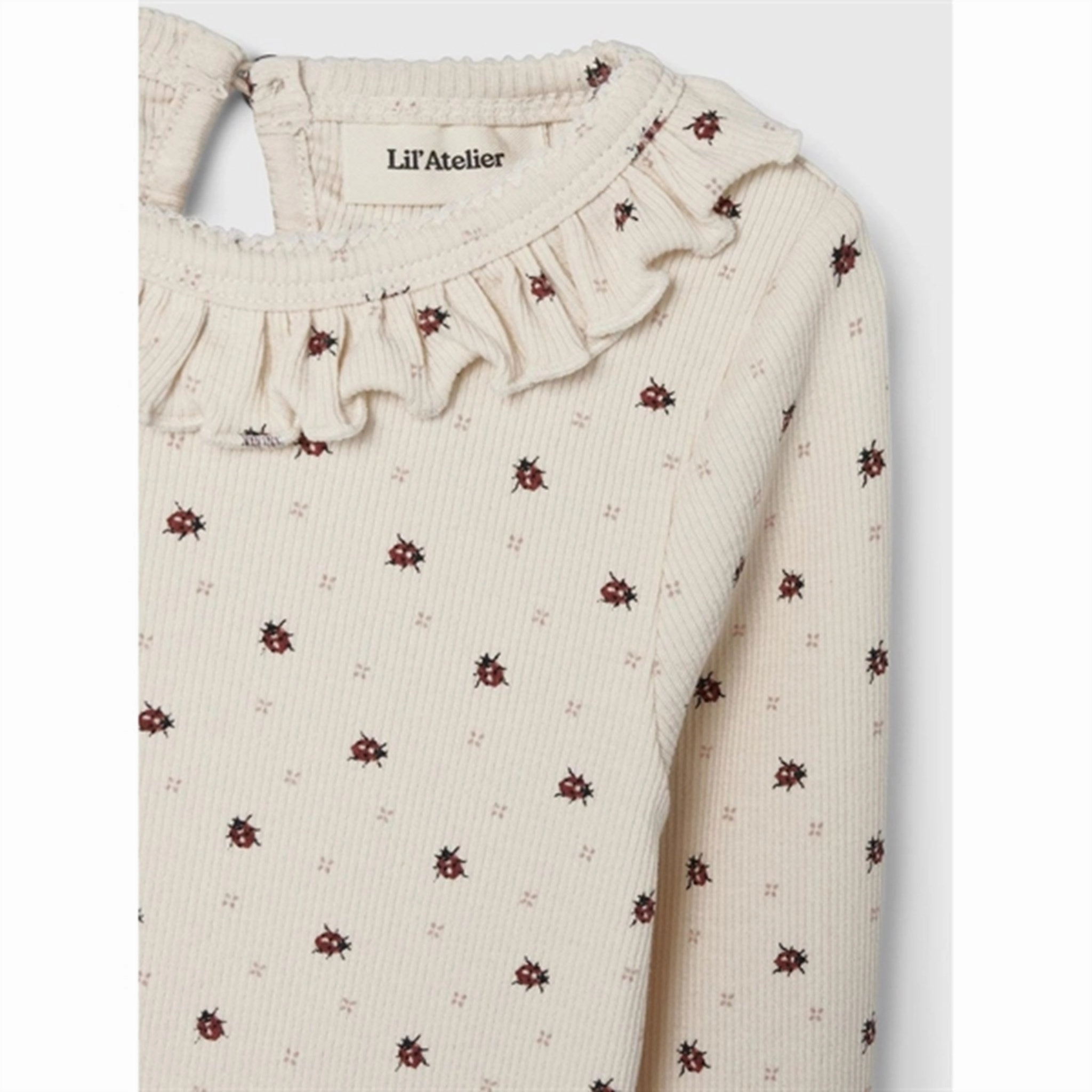 Lil'Atelier Whitecap Gray Ladybug Gago Slim Blouse Travel Essential